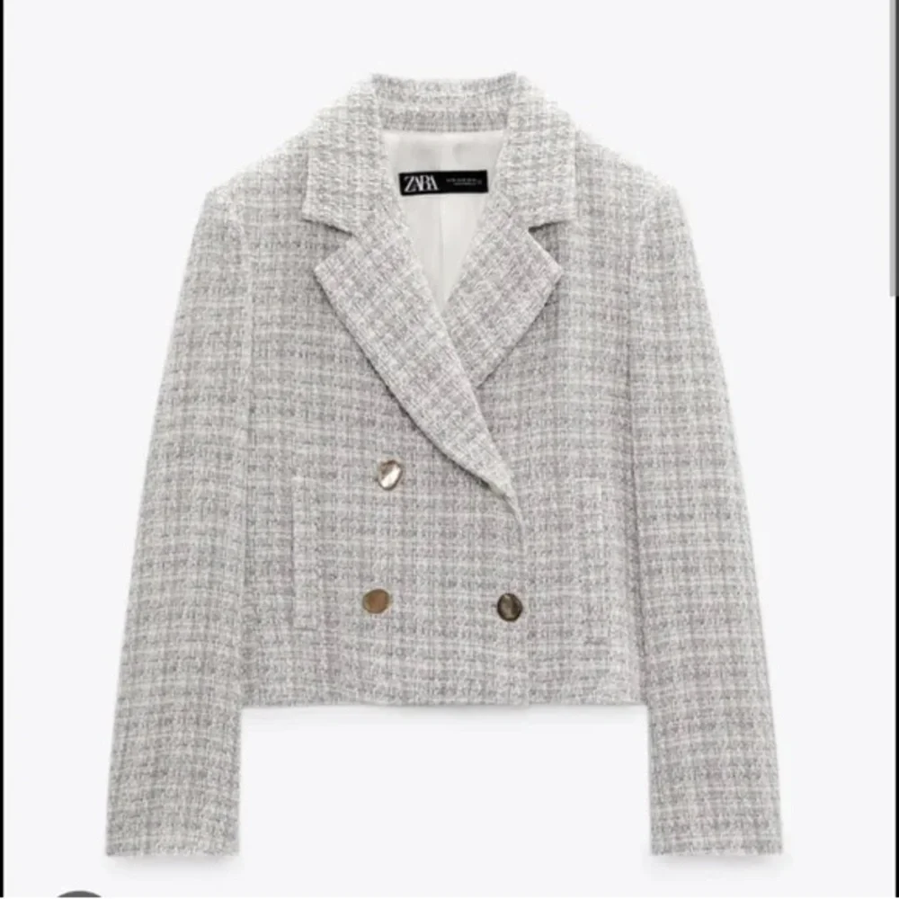 Zara Women's Classic Tweed Blazer - Picture 1 of 13
